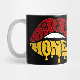 red and yellow dirty Mug